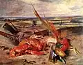 Eugène Delacroix: Stillleben mit Hummer und Trophäen der Jagd und des Fischfanges