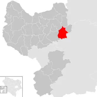 Lage der Gemeinde Euratsfeld im Bezirk Amstetten (anklickbare Karte)