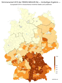 Stimmenanteil (%) 2019 – FREIE WÄHLER