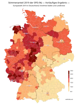 Stimmenanteil (%) 2019 – SPD