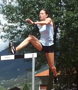 Eveline Saalberg (hier als Hürdenläuferin) – ausgeschieden als Siebte des dritten&nbsp;Vorlaufs