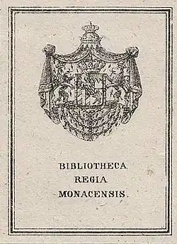 Exlibris der Bibliotheca Regia Monacensis