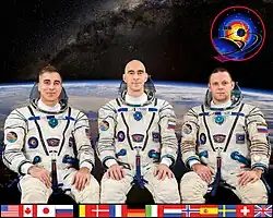 v. l. n. r.: Chris Cassidy, Anatoli Iwanischin und Iwan Wagner