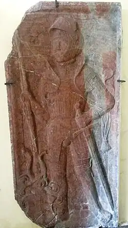 Epitaph, wahrscheinlich Hans von Fünfkirchen († 1479), in der Pfarrkirche Poysbrunn