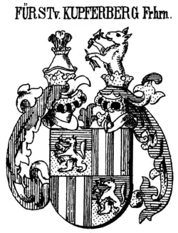 Wappen der Freiherren Fürst von Kupferberg in Siebmachers Wappenbuch (Konrad Blažek, 1887)