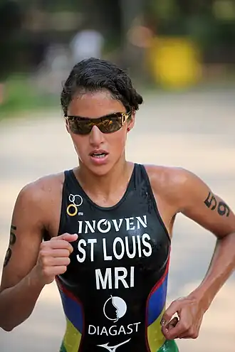 Fabienne Saint Louis beim World-Series-Triathlon in Madrid, 2012