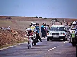 Fabio Parra beim Einzelzeitfahren der Vuelta a España 1989