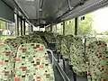 Fahrgastraum des Integro erster Generation, serienmäßige Bestuhlung A 680 für den Überlandverkehr