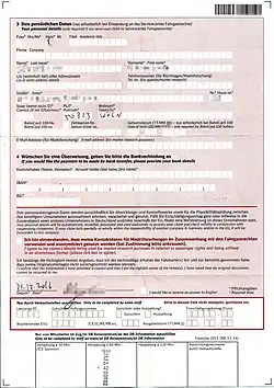 Fahrgastrechte-Formular, Seite 1 und 2. Der Zugbegleiter hat eine Verspätung ≥ 60 Min durch Zangenabdruck bescheinigt