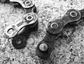 Offenes Glied einer Fahrradkette