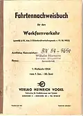 Fahrtennachweisbuch für den Werkfernverkehr nach dem GüKG 1952