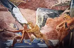 Heimkehr Dianas von der Jagd – Detail. Rechts lehnend: Hugo von Hofmannsthal.