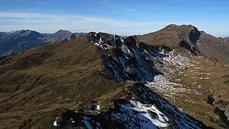 Falzer Kopf mit Diedamskopf (2090&nbsp;m) vom Kreuzmandl (1974&nbsp;m)