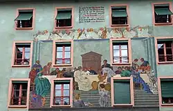 Renggli schuf 1928 an der Hausfassade «Zur Sonne» auf dem Weinmarkt in Luzern das Wandbild Hochzeit zu Kanaa. Dieses soll an die im 15. und 16. Jahrhundert auf dem Weinmarkt stattgefundenen Osterspiele erinnern.