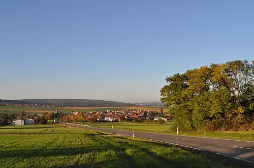 Ansicht von Fauerbach vor der Höhe