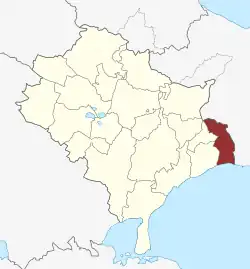 Lage des Smerup Sogn in der Faxe Kommune