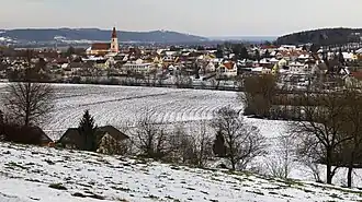 Blick auf den Ort Fehring von Südwest