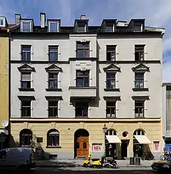 Um 1900 erbautes Gebäude mit Erker im Stil der deutschen Renaissance in der Feilitzschstraße 3, in dem Paul Klee elf Jahre lang sein Atelier hatte