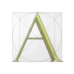 Konstruktionslinien beim A von Feliciano