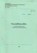Deckblatt des Fernwahlverzeichnis des MfS der DDR.