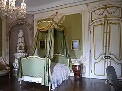Schlafzimmer im Zopfstil auf Schloss Esterházy, Fertőd
