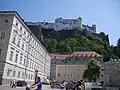 Die Festung Hohensalzburg vom Salzburger Dom aus