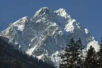Fiechter Spitze (links) und Mittagspitze (rechts) von Osten (St. Georgenberg)