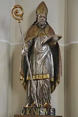 Barocke Holzfigur des Hl.&nbsp;Dionysius