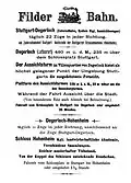 Reklame des Betreibers aus dem Jahr 1896 mit Verweis auf die Aussichtswagen sowie die als Vorbild dienende Vitznau-Rigi-Bahn, damals verkehrten auf der Zahnradbahn täglich 22 Zugpaare