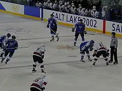 Szene aus dem Viertelfinalspiel der Männer gegen Finnland 2002