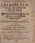 Dissertation über die Säule der vier Brüder in der Fischhäusischen Heide (1717)