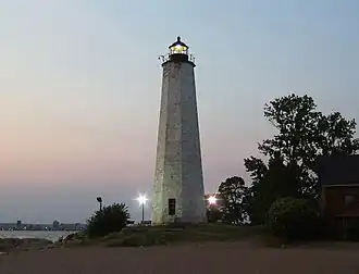 Five Mile Point Lighthouse in der Abenddämmerung (2008)