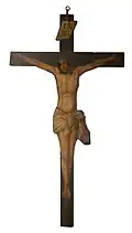 Holzkreuz, gemalter Korpus