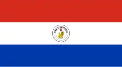 Rückseite der paraguayischen Flagge mit dem Siegel des Finanzministeriums