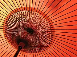 Japanischer Kyo-Wagasa-Schirm mit 70&nbsp;Speichen[11]