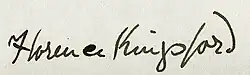 Unterschrift Florence Kingsford, 1902