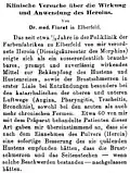 Florets erster klinischer Bericht über Heroin[31]