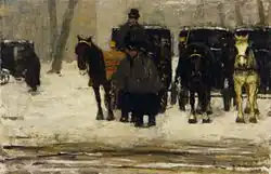 Huurkoetsen in de sneeuw (Mietkutschen im Schnee)