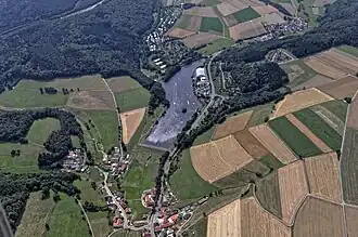 der Stausee aus der Luft