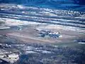Der Flugplatz aus nordwestlicher Richtung im Winter