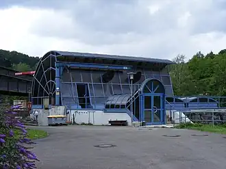 Maschinenhaus des Flusskraftwerks Beim Preußischen