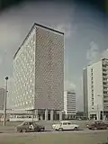 Ansicht des Interhotels Newa (heute Pullman) von der Leningrader Straße aus, nach 1965
