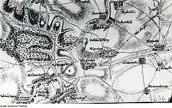 Der „Göhlichtberg“ auf einer Karte aus dem 18. Jahrhundert
