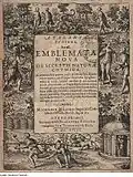 Titelkupfer umrandet die gesetzte Titelei, aus Maier Michael: Atalanta Fvgiens, 1618