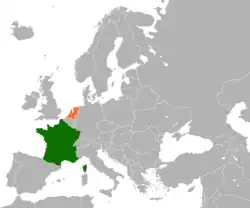 Lage von Frankreich und Niederlande