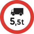 SI1b: Für Güterverkehr ab angegebene Masse gesperrte Strecke