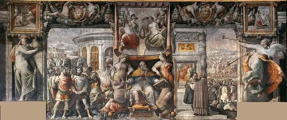 Verherrlichung Paul III. – Francesco Salviati (rechte Seite)