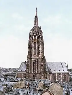Frankfurter Dom nach dem Wiederaufbau (1877)