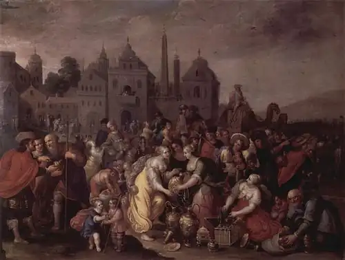 Die Vasen der Ägypter. Frans II Francken (1542–1616) und Werkstatt. Öl auf Kupfer, 48,5 × 65 cm. Nach 1600.