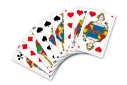 Französische Jasskarten gefächert